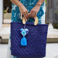 Wooden Handle Handwoven Tote