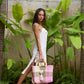 Wooden Handle Handwoven Tote