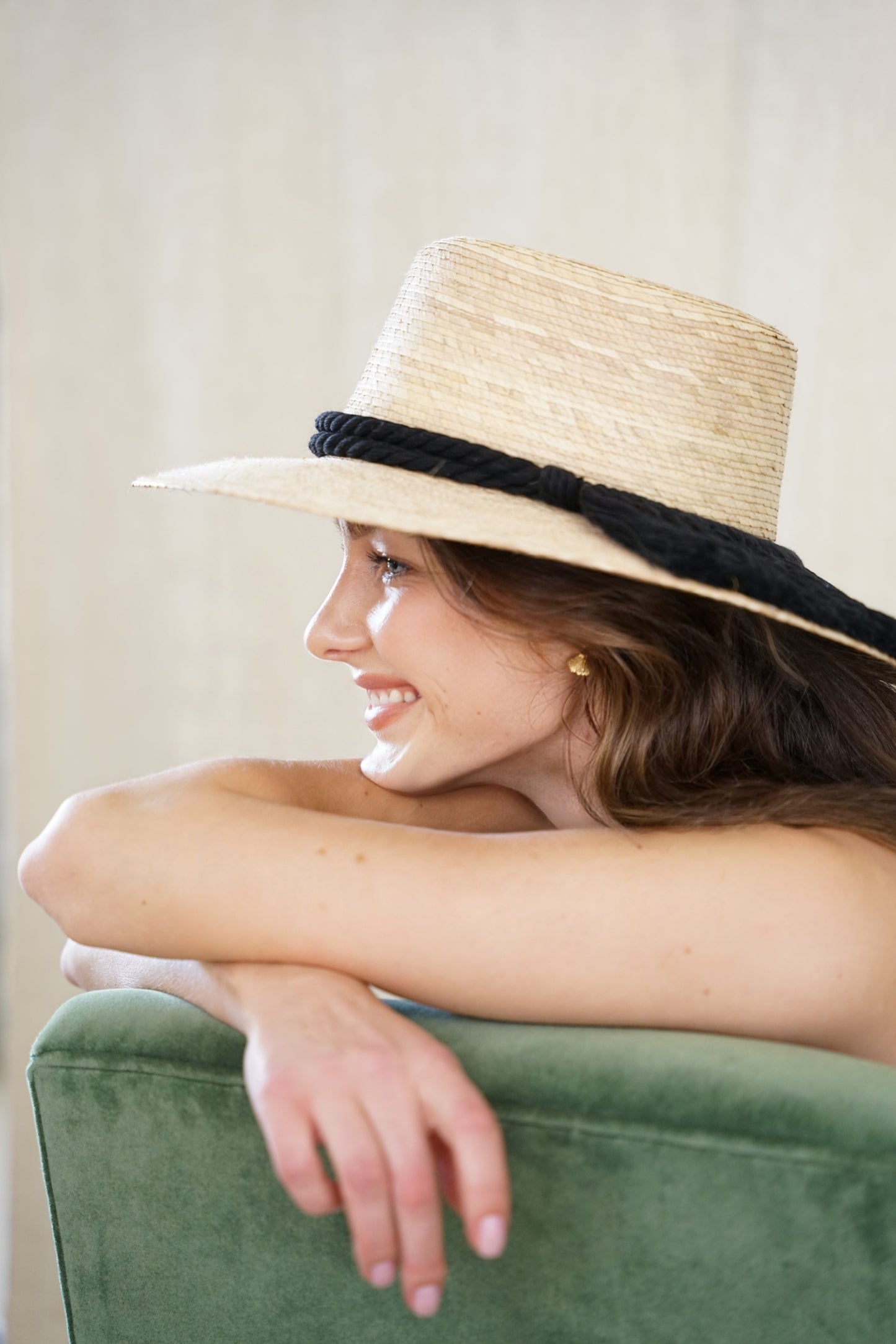 Naples Palm Hat - Half Moon Band