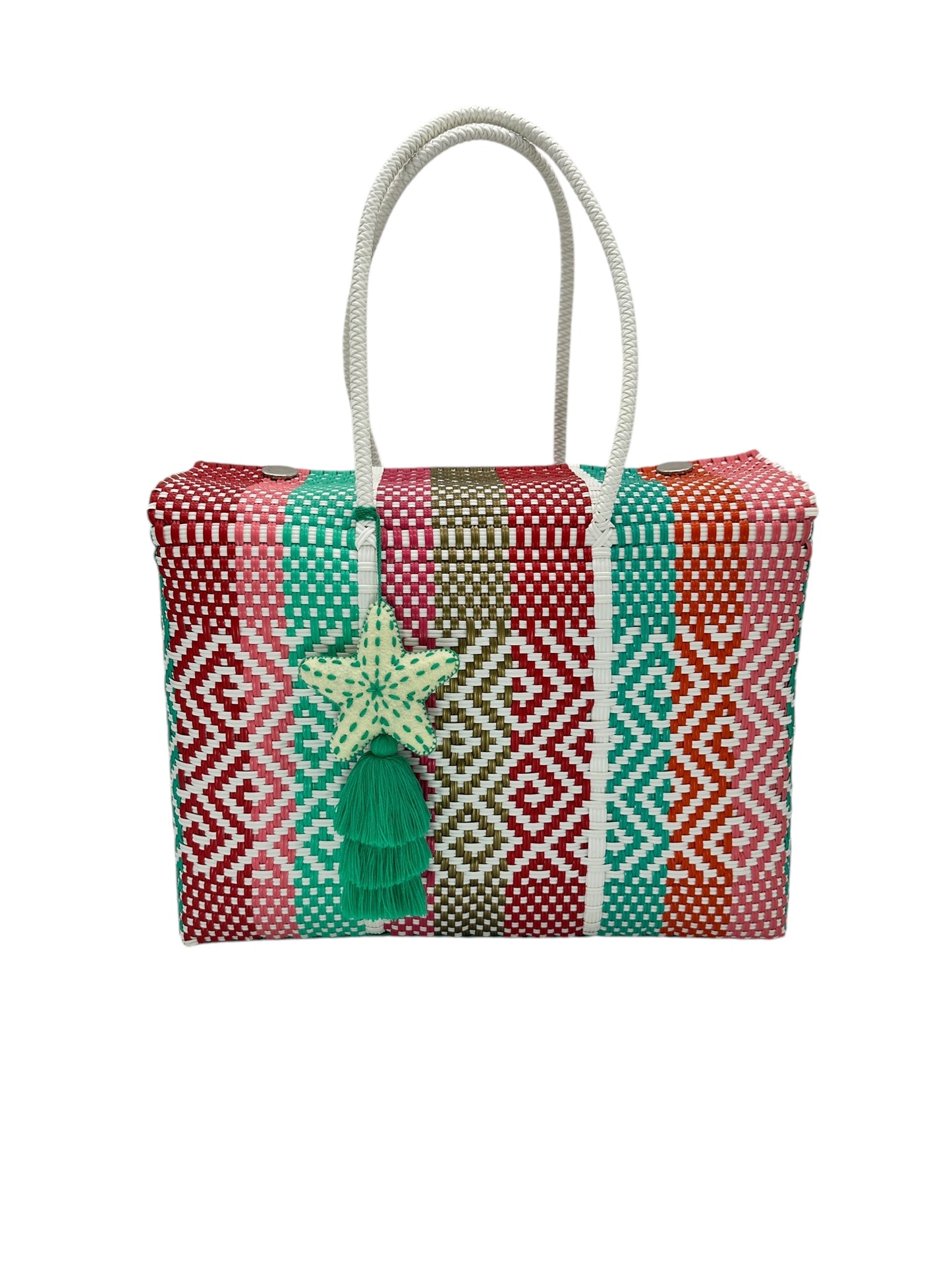 Handwoven Recycled Plastic Bag w/ Lid