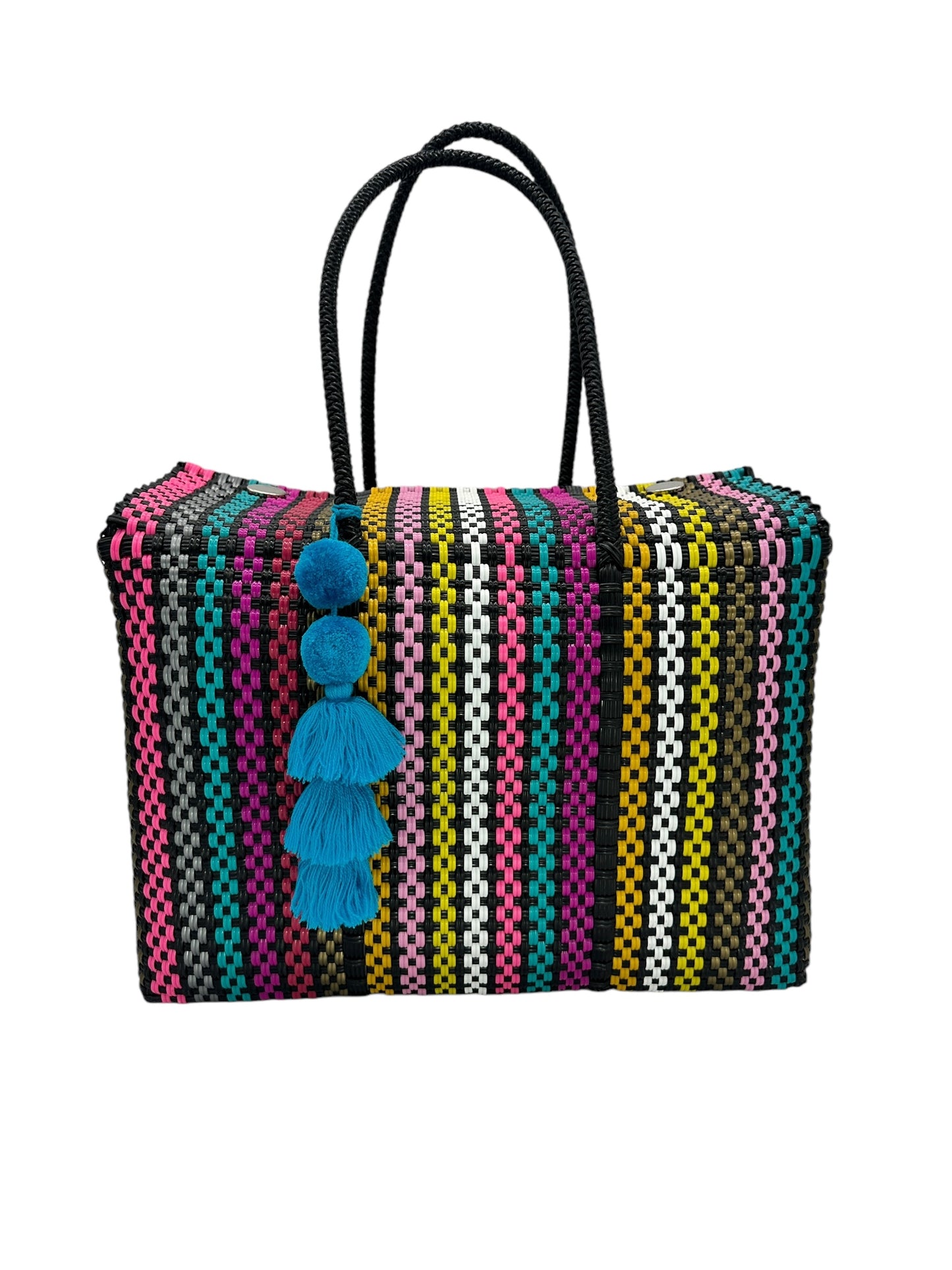 Handwoven Recycled Plastic Bag w/ Lid