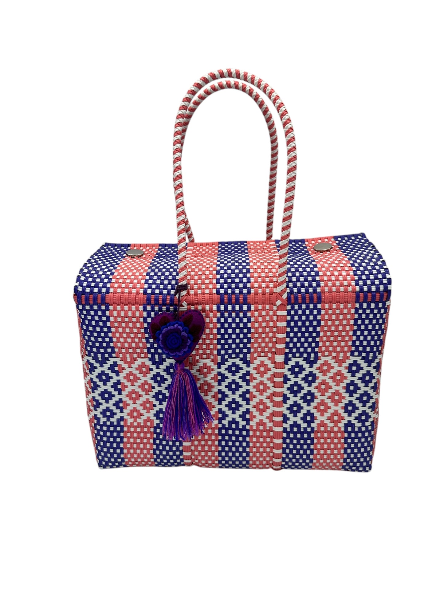 Handwoven Recycled Plastic Bag w/ Lid