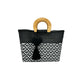 Wooden Handle Handwoven Tote