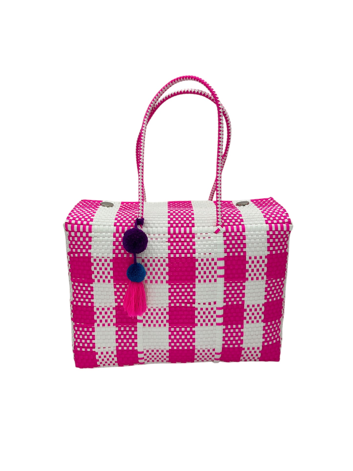 Handwoven Recycled Plastic Bag w/ Lid