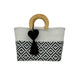 Wooden Handle Handwoven Tote