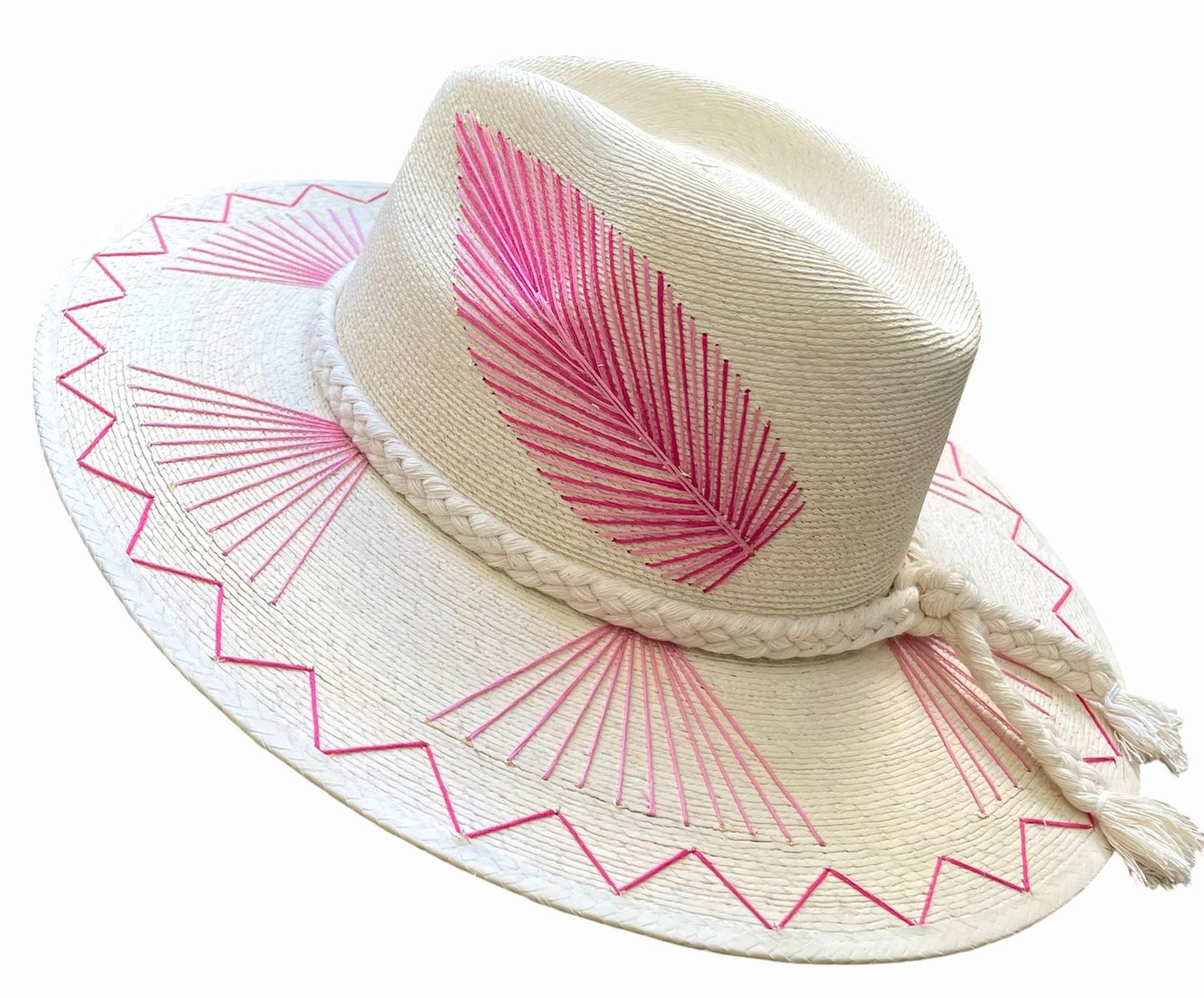 coconut palm hat for sale Embroidered Palm Hats Gold